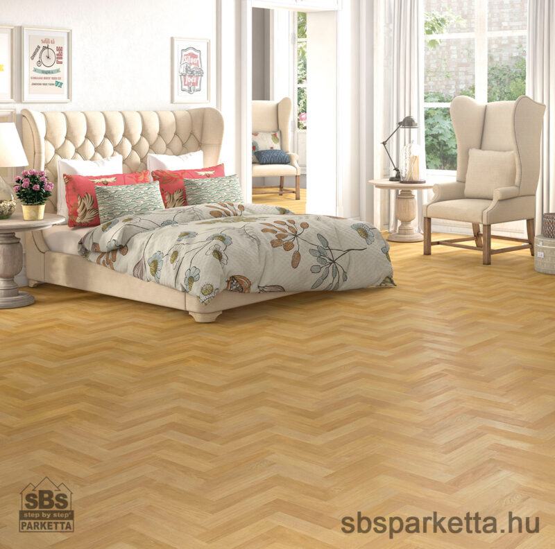 014690- FAUS - Vízálló laminált padló - MARQUETRY - HERRINGBONE 1 - NATURAL - S174276- 8mm_AC6/33