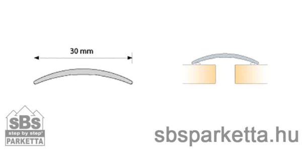 003990 - SALAG Burkolatváltó profil - ELOXÁLT ALUMÍNIUM - SZÁLCSISZOLT - 30mm 90/270cm - Image 3
