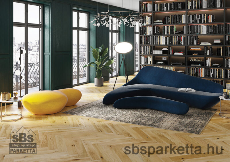 027390-BARLINEK WOOD - PURE CLASSICO LINE - HERRINGBONE COUNTRY - Tölgy matt OX4 OIL Kefélt szalagparketta - NATURAL - GRAND CANYON_M4V