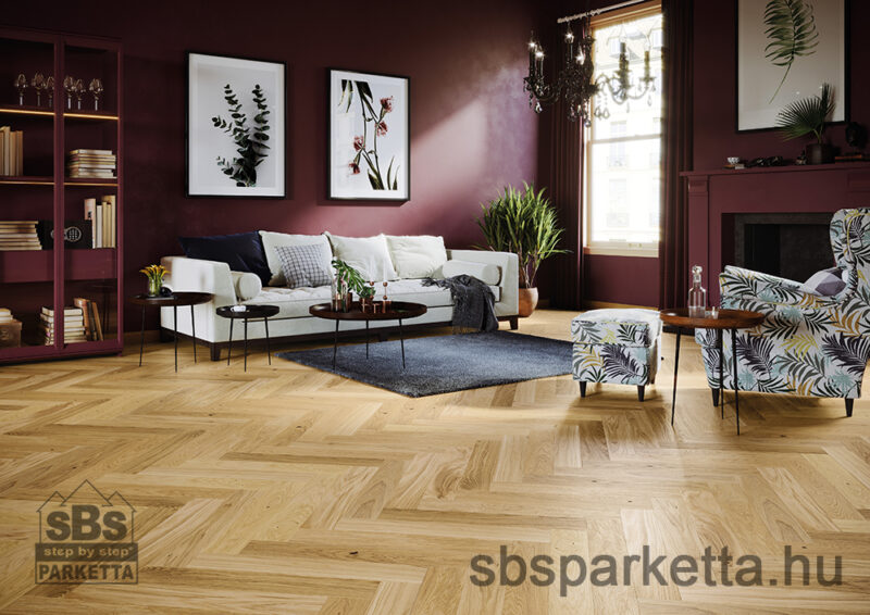028990-BARLINEK WOOD - PURE CLASSICO LINE 110 - HERRINGBONE FAMILY - Tölgy matt lakkozott szalagparketta - VIVID - NATURAL_M4V