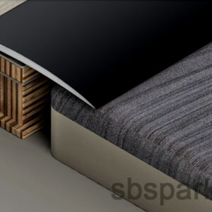 007990 - PROFILPLAST FEKETE burkolatváltó profil - ELOXÁLT ALUMÍNIUM - 4cm (40x2700mm) - 454272712