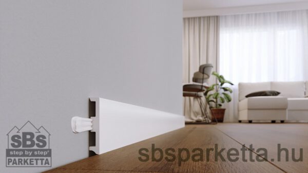 002990 - STIQ - XL STX110 - Vízálló,  MAGAS FEHÉR szegélyléc - 2200x100x15mm - Image 2