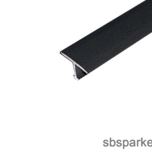 004190 - SALAG T- profil - ELOXÁLT ALUMÍNIUM - KŐHATÁSÚ PORSZÓRT - FEKETE/SZÜRKE 104 - 9x14x2700mm