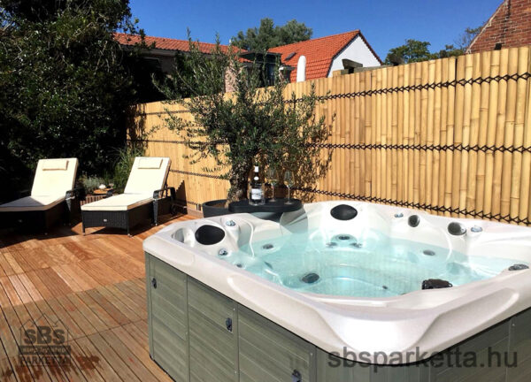 020990-KÜLTÉRI KEZELETLEN FÉLKÖR ALAKÚ BAMBUSZRÚD KERÍTÉSPANEL – NATÚR - 90 x 120 cm (1db/6kg) - Image 3