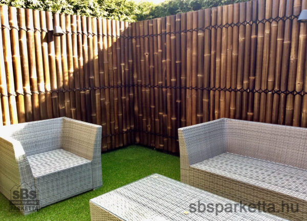 020990-KÜLTÉRI KEZELETLEN FÉLKÖR ALAKÚ BAMBUSZRÚD KERÍTÉSPANEL – S.BARNA - 90 x 120 cm (1db/6kg) - Image 2