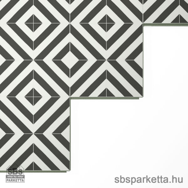 014490- FAUS - Vízálló laminált padló - RETRO 1 - KŐMINTÁS - BLACK & WHITE PATTERN TILE - S185210 - 8mm_AC6/33 - Image 4