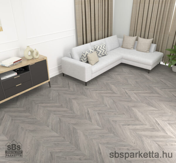 014490- FAUS - Vízálló laminált padló - MARQUETRY - CHEVRON 2 - GREY - S174221- 8mm_AC6/33 - Image 3