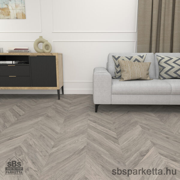 014490- FAUS - Vízálló laminált padló - MARQUETRY - CHEVRON 2 - GREY - S174221- 8mm_AC6/33 - Image 2