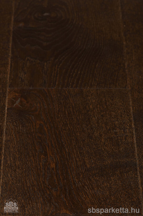 027990-FREVINI - BASICA - Deep smoked Tölgy Character Lakkozott - MULTI LAYER/TÖBBRÉTEGŰ - Kefélt Pácolt Szalagparketta – EBONY PLANK – M4V (2,38 m2/cs/6db) - Image 3