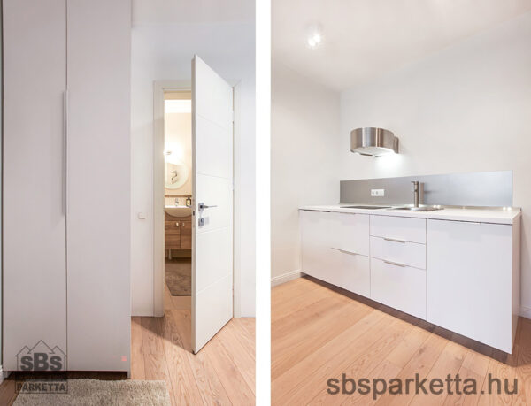 025490-FREVINI - BASICA - Tölgy Character Lakkozott - MULTI LAYER/TÖBBRÉTEGŰ - Kefélt Pácolt Szalagparketta – LATTE PLANK – M4V (2,38 m2/cs/6db) - Image 4