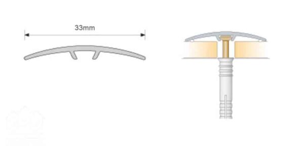 002490 - PROFILPLAST Burkolatváltó profil - ELOXÁLT ALUMÍNIUM - 3,2cm (32x900/2700mm) - 45426 - Jelenleg öntapadósban érhető el! - Image 4