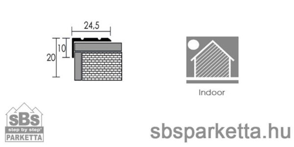 007990 - PROFILPLAST FEKETE "L" profil, lépcsőprofil - ELOXÁLT ALUMÍNIUM - 2700mm - 452092712 - Image 2