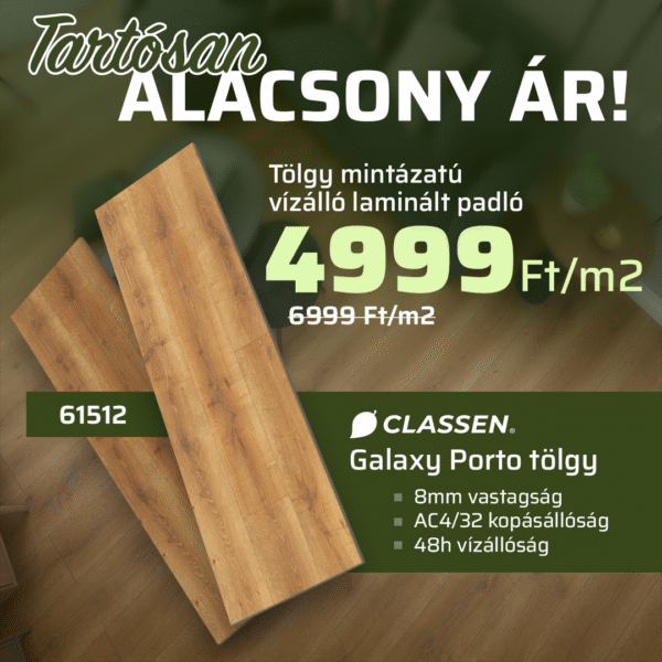 004990-CLASSEN laminált padló - GALAXY - PORTO TÖLGY WR - 61512 - 8mm_AC4/32_4V - SZUPER AKCIÓ! - Image 3