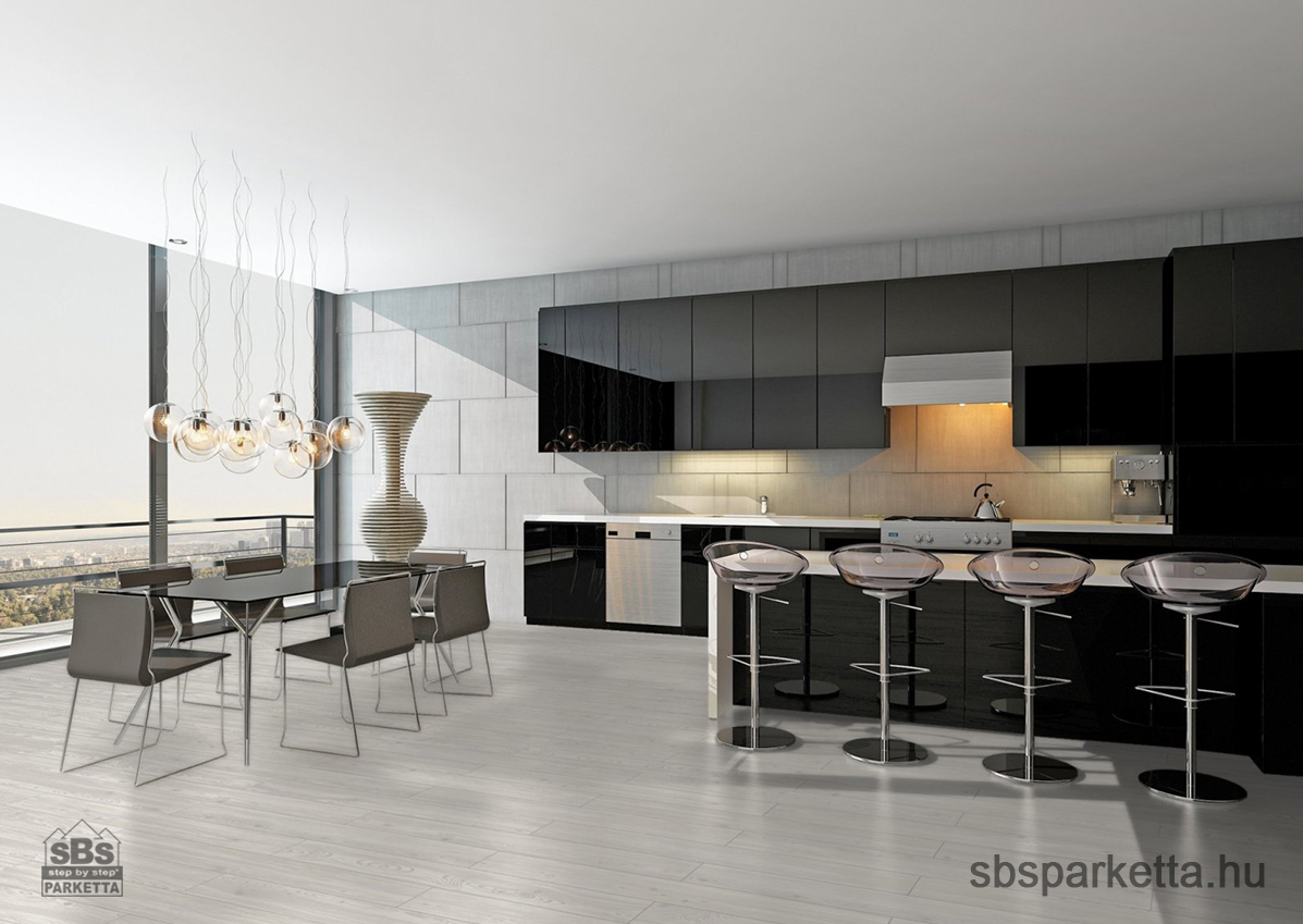 008190- SWISS KRONO - Vízálló laminált padló - ALPINE WHITE - D6115 - 8mm_AC5/33_4V - Image 3