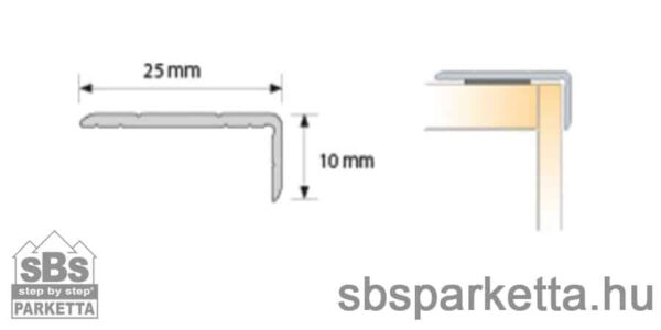 006990 - PROFILPLAST FEKETE végzáró "L" profil, lépcsőprofil - ELOXÁLT ALUMÍNIUM - 2700mm - 452082712 - Image 2