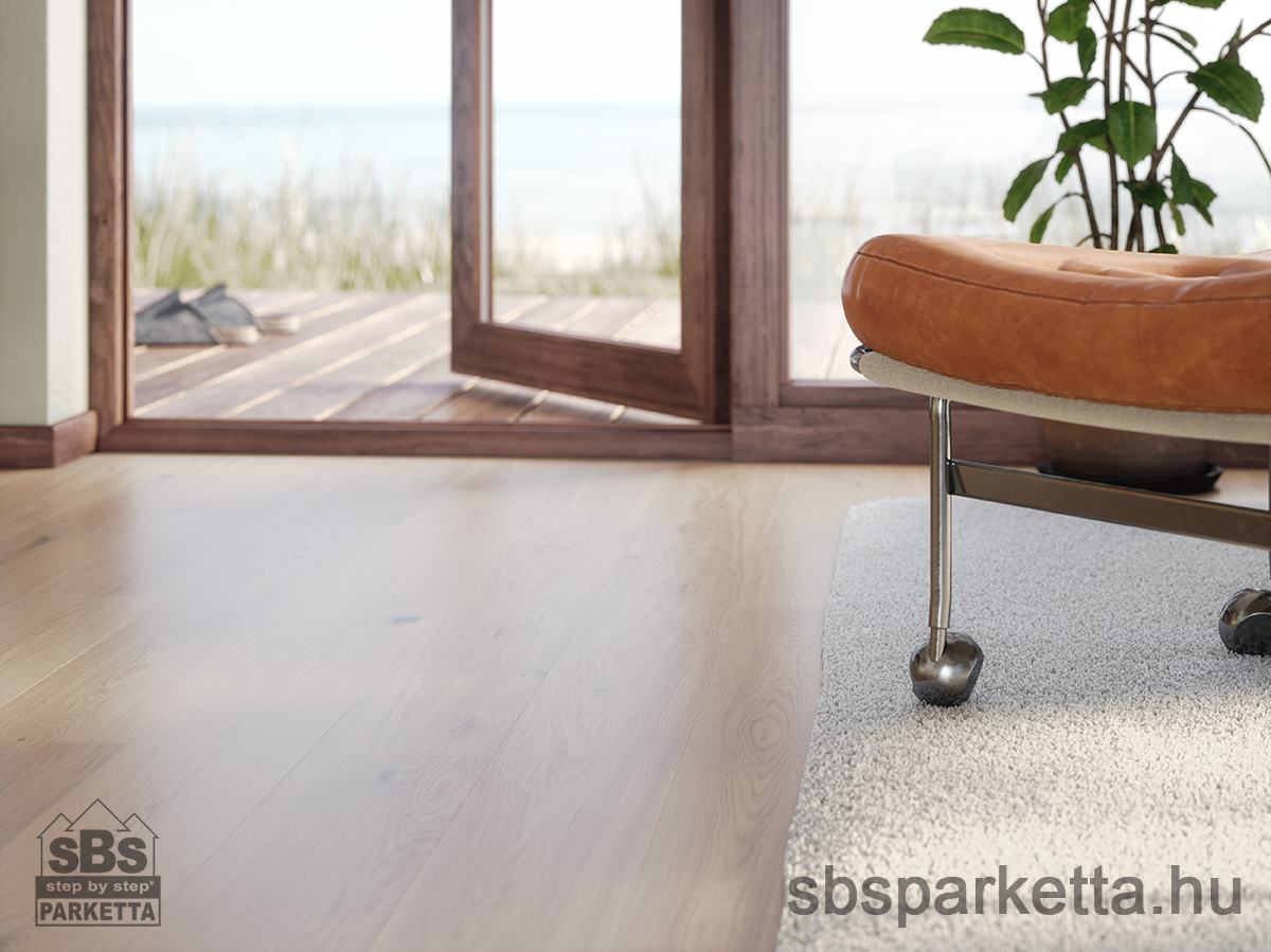 016990-WOODURA 5G DRY - BLEND - Lakkozott Furnérparketta - TÖLGY - STENINGE 3.0 M - MISTY WHITE - 310010 - Image 2