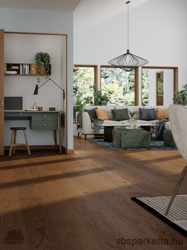 019990-WOODURA 5G DRY - NATURE - Kefélt - Lakkozott Furnérparketta - TÖLGY  - LINDBY 3.0 XXL - SHADOW BROWN - 346007 - Image 3