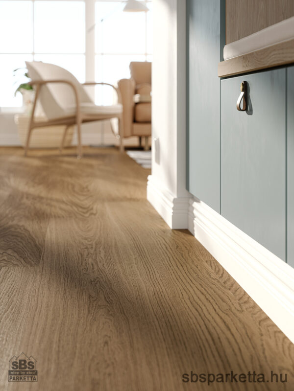 019990-WOODURA 5G DRY - SELECT - Kefélt - Lakkozott Furnérparketta - TÖLGY  - EKERED 3.0 XL - TERRA BROWN - 346020 - Image 2