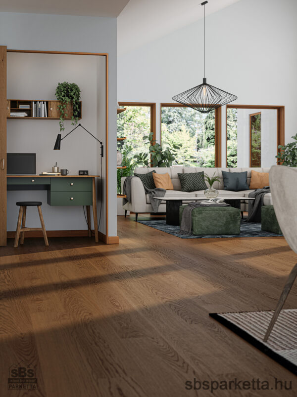 019990-WOODURA 5G DRY - SELECT - Kefélt - Lakkozott Furnérparketta - TÖLGY  - HAGSTAD 3.0 XL - SHADOW BROWN - 346021 - Image 2