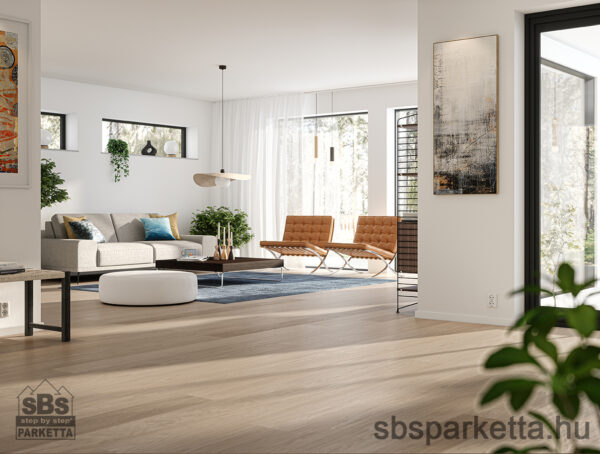 019990-WOODURA 5G DRY - SELECT - Kefélt - Lakkozott Furnérparketta - TÖLGY  - LARVIK 3.0 XL - POWDER WHITE - 346017 - Image 2