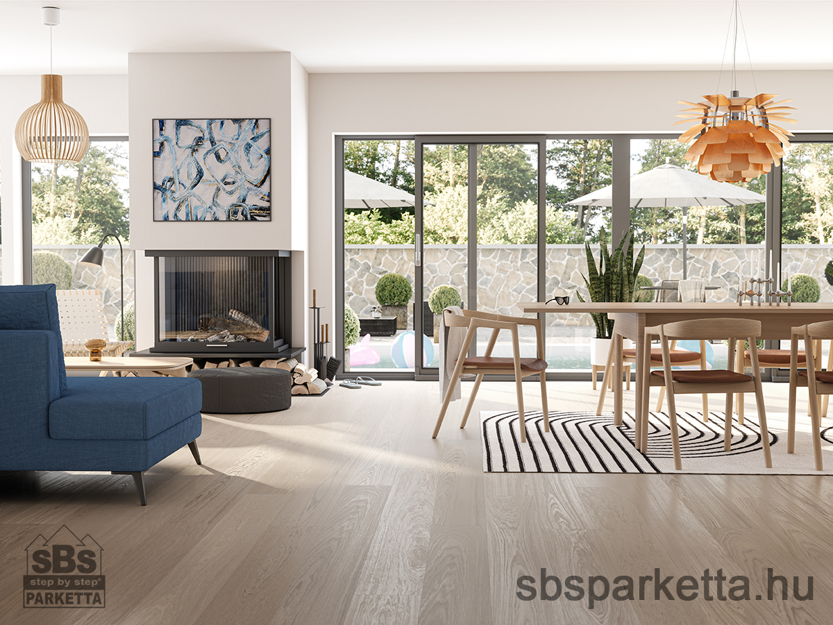 019990-WOODURA 5G DRY - SELECT - Kefélt - Lakkozott Furnérparketta - TÖLGY  - VEJBY 3.0 XL - MISTY WHITE - 346016 - Image 3