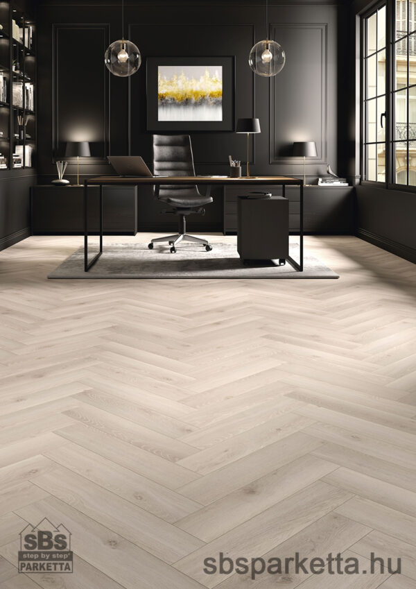 012990- ALSAFLOOR - Vízálló laminált padló - SOLID PLUS BR - HERRINGBONE - BEIGE OAK - 451 - 12mm_AC6/33 - Image 2