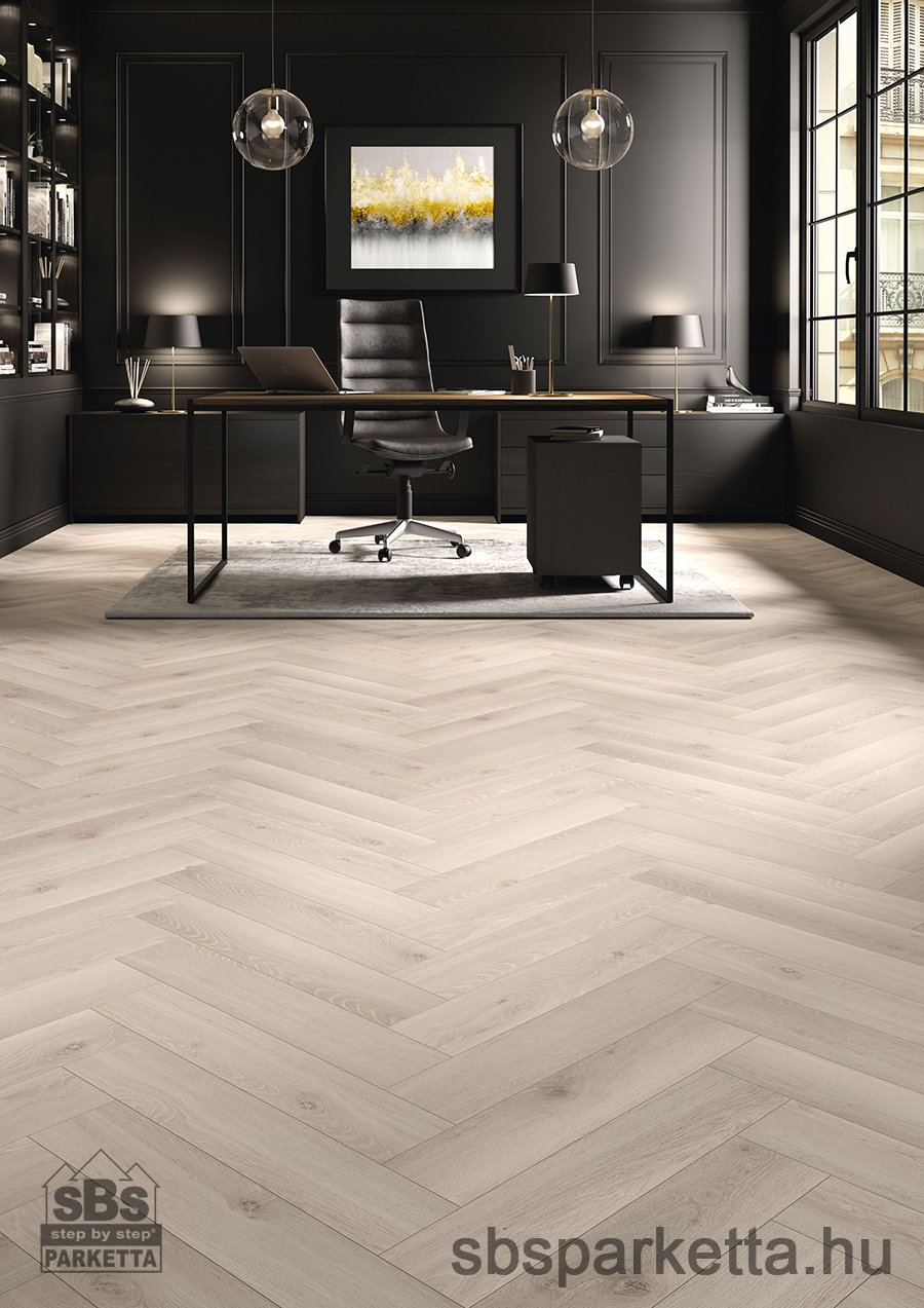 012990- ALSAFLOOR - Vízálló laminált padló - SOLID PLUS BR - HERRINGBONE - BEIGE OAK - 451 - 12mm_AC6/33 - Image 2