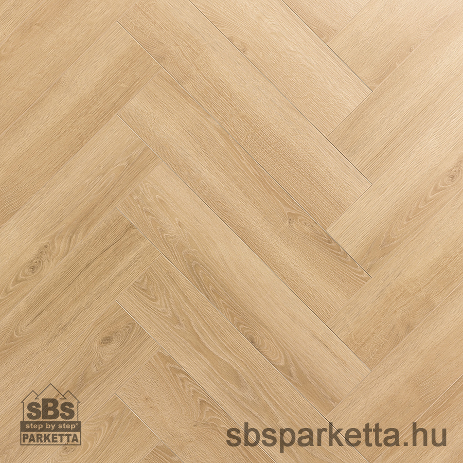 012990- ALSAFLOOR - Vízálló laminált padló - SOLID PLUS BR - HERRINGBONE - SANDALWOOD OAK - 465 - 12mm_AC6/33