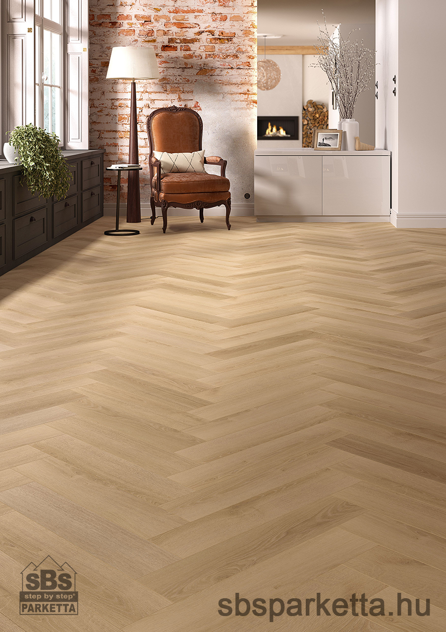 012990- ALSAFLOOR - Vízálló laminált padló - SOLID PLUS BR - HERRINGBONE - DAHLIA OAK - 466 - 12mm_AC6/33 - Image 2