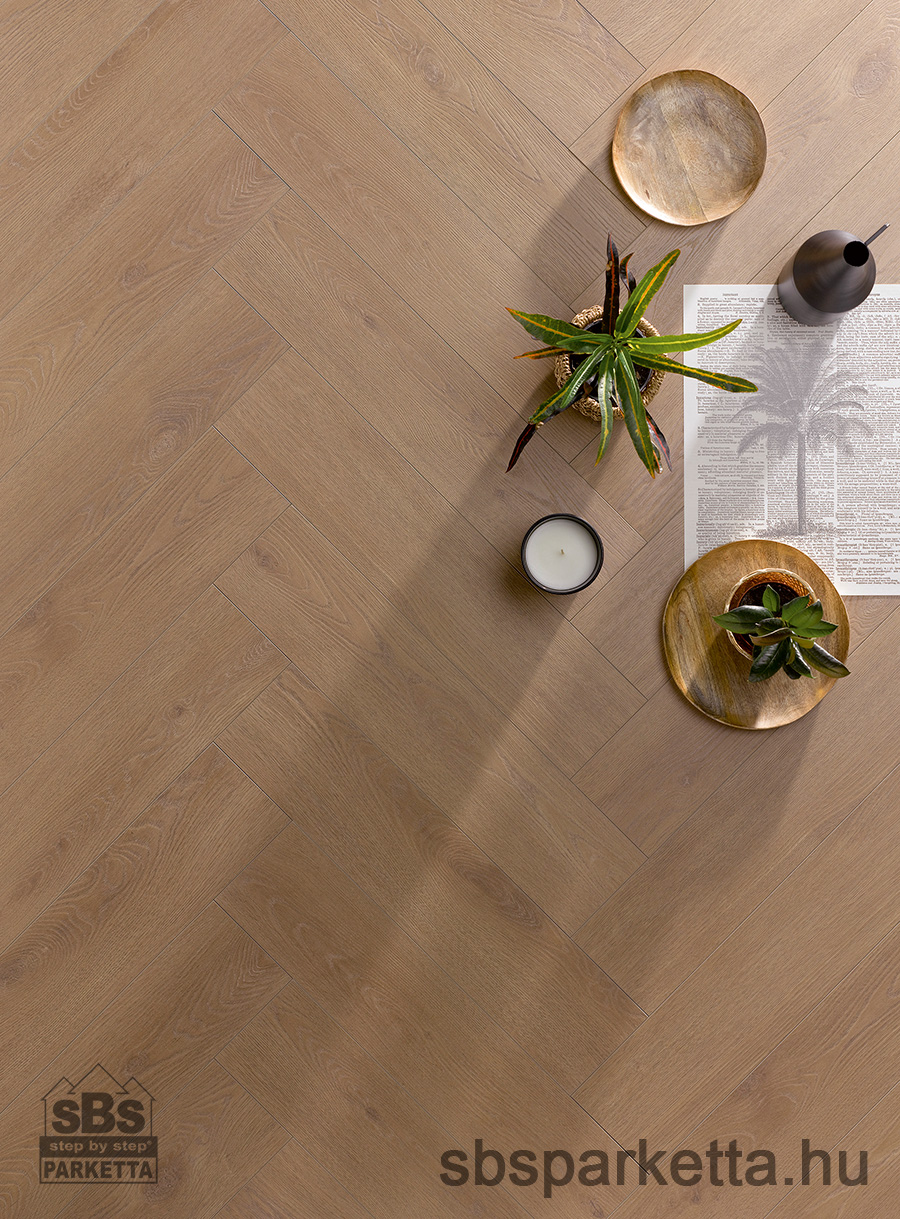 010990- ALSAFLOOR - Vízálló laminált padló - ELEGANT BR - HERRINGBONE - KRAFT OAK - 511 - 8mm_AC5/33 - Image 2