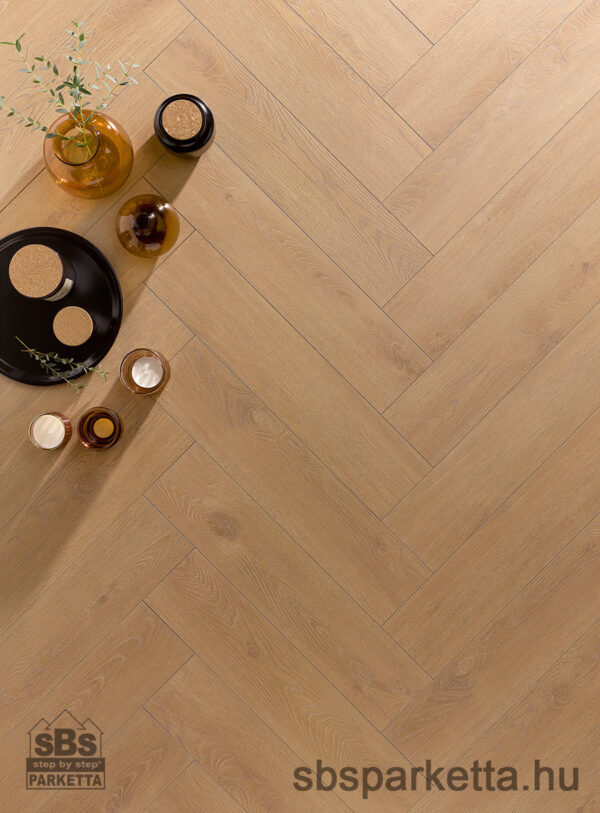 010990- ALSAFLOOR - Vízálló laminált padló - ELEGANT BR - HERRINGBONE - CALISSON OAK - 525 - 8mm_AC5/33 - Image 2