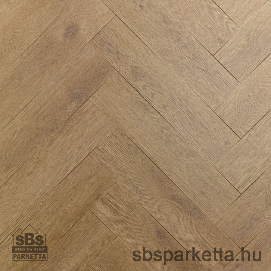 012990- ALSAFLOOR - Vízálló laminált padló - SOLID PLUS BR - HERRINGBONE - ALMOND OAK - 529 - 12mm_AC6/33