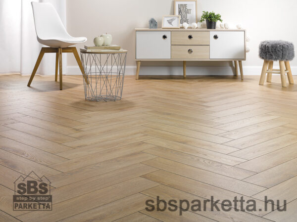 012990- ALSAFLOOR - Vízálló laminált padló - SOLID PLUS BR - HERRINGBONE - PRALINE OAK - 535 - 12mm_AC6/33 - Image 2