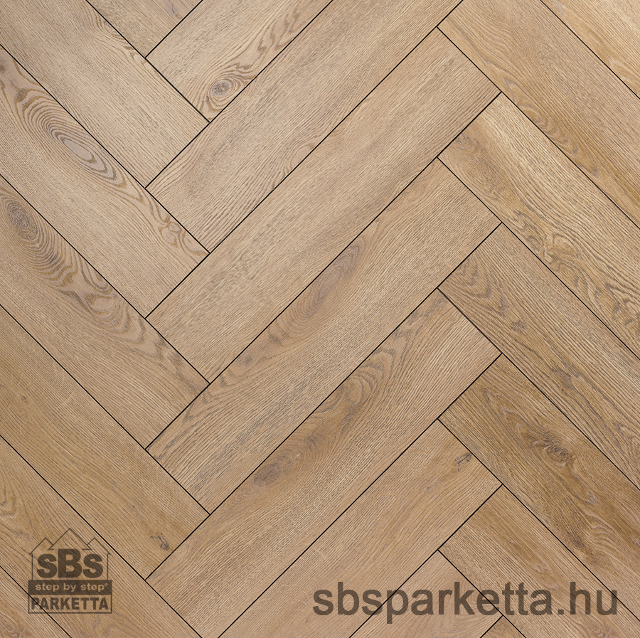 012990- ALSAFLOOR - Vízálló laminált padló - SOLID PLUS BR - HERRINGBONE - PRALINE OAK - 535 - 12mm_AC6/33