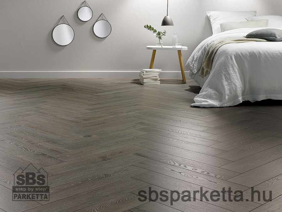 012990- ALSAFLOOR - Vízálló laminált padló - SOLID PLUS BR - HERRINGBONE - ARONIA OAK - 542 - 12mm_AC6/33 - Image 2