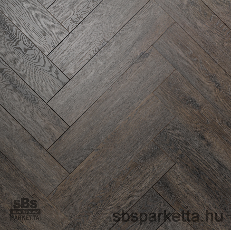 012990- ALSAFLOOR - Vízálló laminált padló - SOLID PLUS BR - HERRINGBONE - ARONIA OAK - 542 - 12mm_AC6/33