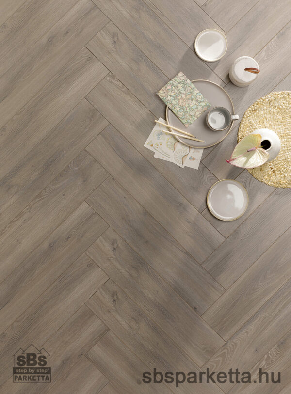 010990- ALSAFLOOR - Vízálló laminált padló - ELEGANT BR - HERRINGBONE - ULYSSES OAK - 708 - 8mm_AC5/33 - Image 2
