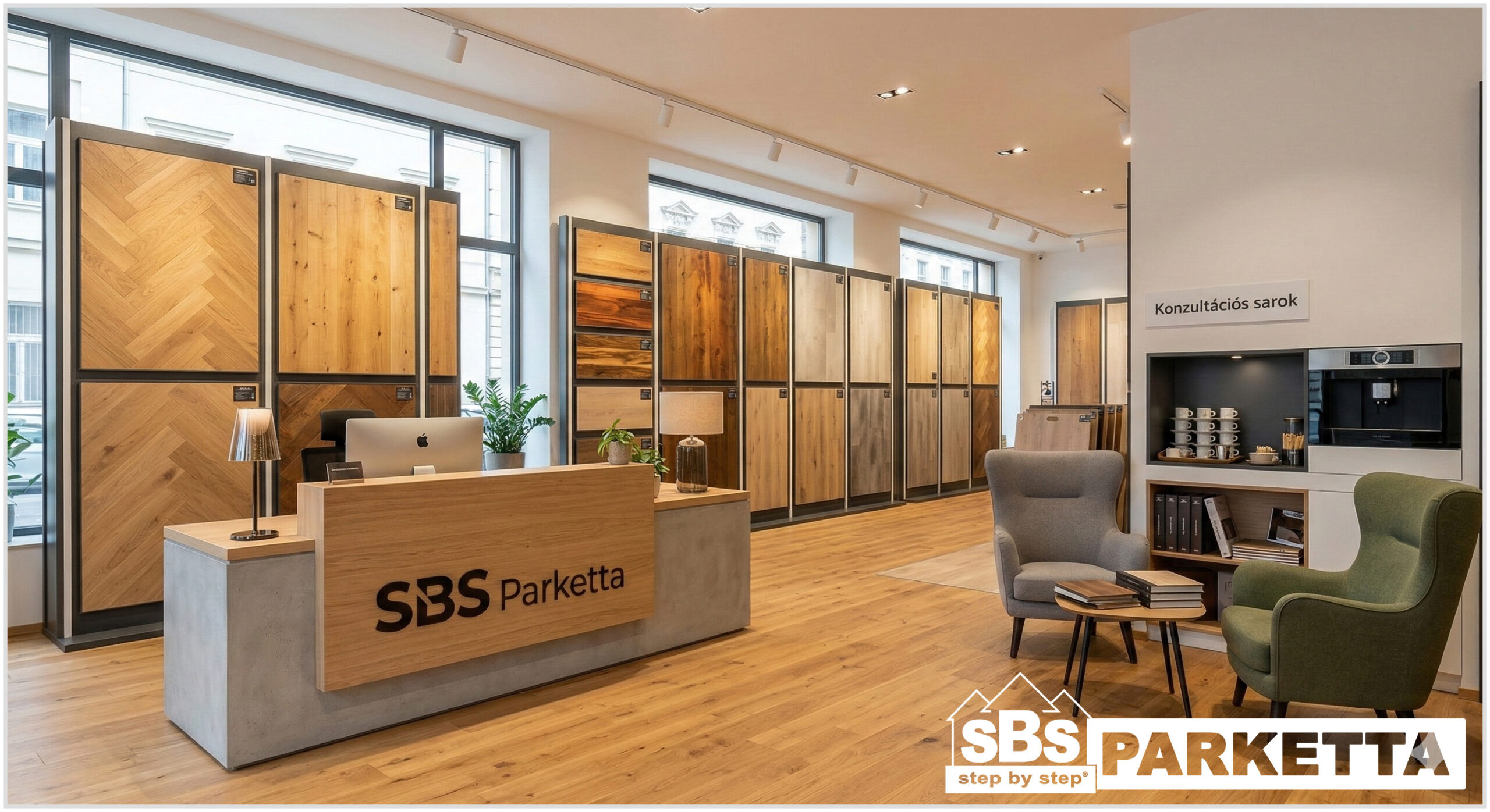 új parketta bemutatóterem