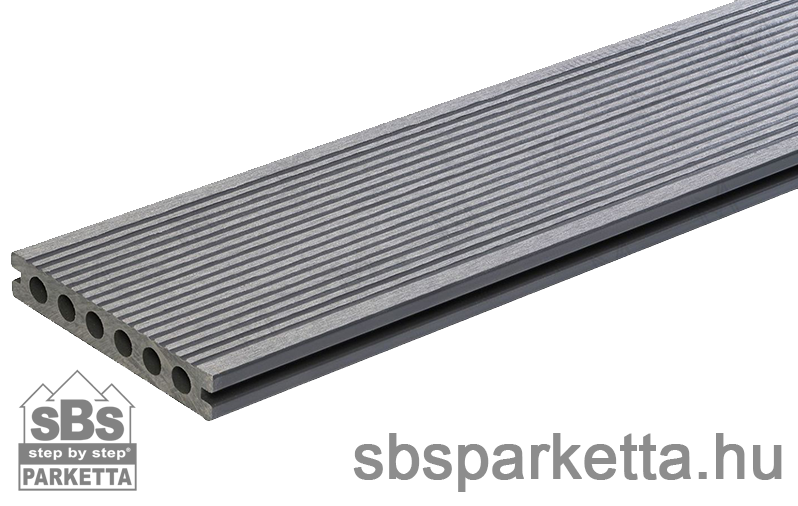 008990-MM WPC Trusty extrudált teraszdeszka - 3D famintás/bordázott - Light Gray - 140x23x2900 mm - MMW102 - Image 2