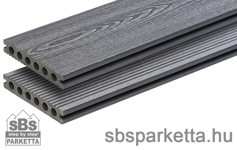 008990-MM WPC Trusty extrudált teraszdeszka - 3D famintás/bordázott - Light Gray - 140x23x2900 mm - MMW102 - Image 3