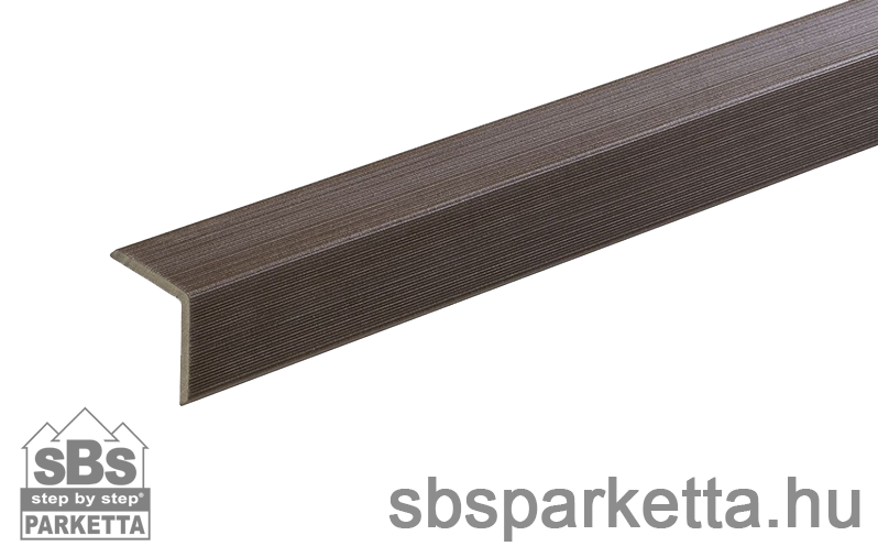003990 - MM WPC Prestige Co-extrudált lezáróprofil, bordázott, szín: Dark Umber 50x50x2900 mm - MMW210
