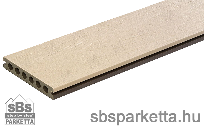 010990-MM WPC Prestige Co-extrudált teraszdeszka, 3D famintás, 2 szín: Dark Umber / Albus, 140x22x2900 mm (1szál/0,43m2 bruttó - 7,89kg/db) - Image 2