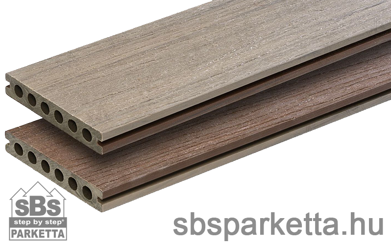 010990-MM WPC Prestige Co-extrudált teraszdeszka, 3D famintás, 2 szín: Ipe / Jade, 140x22x2900 mm (1szál/0,43m2 bruttó - 7,89kg/db) - Image 3