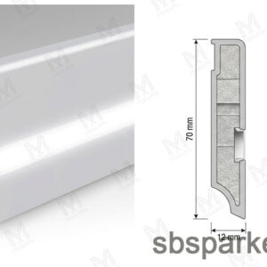 008990 - MMDL 45 - HABOSÍTOTT MŰANYAG LÁBAZATI ELEM - LEDES - FEHÉR - 2400x70x12mm - MMDL457LF03